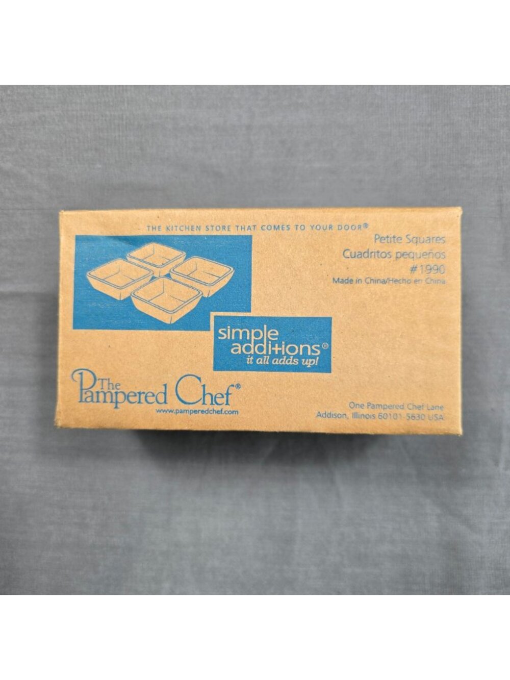 NEW The Pampered Chef Simple Additions Petite Squares White Set Of 4 #1990